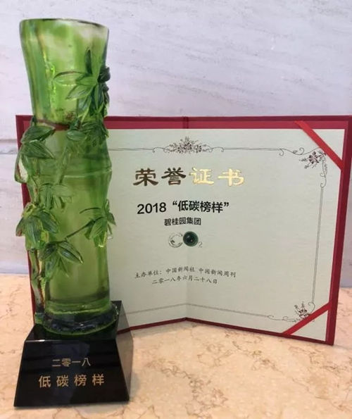 碧桂园荣获2018“低碳榜样”称号